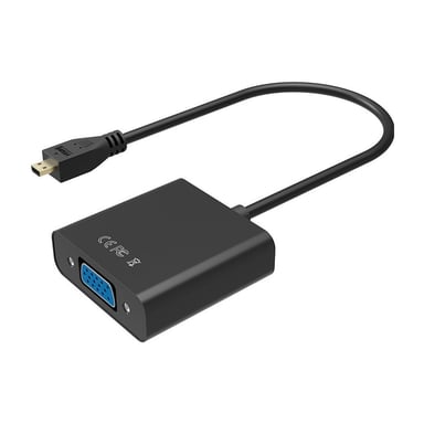 Перехідник micro HDMI M to VGA F 0.3m 4K/2K Black Voltronic (YT-C-mcHDMI(M)/VGA(F)-B) - фото 1