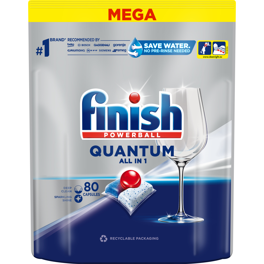 Таблетки для посудомийних машин Finish Quantum All in 1 80 шт. (5908252011490) Таблетки для посудомийних машин Finish Quantum All in 1 80 шт. (5908252011490)