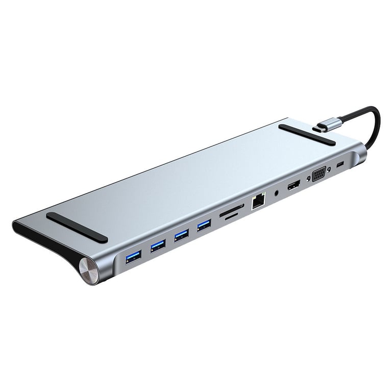 Порт-реплікатор Dynamode 11-in-1 USB-C to HDTV 4K/30Hz, VGA, 1хUSB3.0, RJ45, Type-C PD, Audio, SD/MicroSD (BYL-2003) - фото 1
