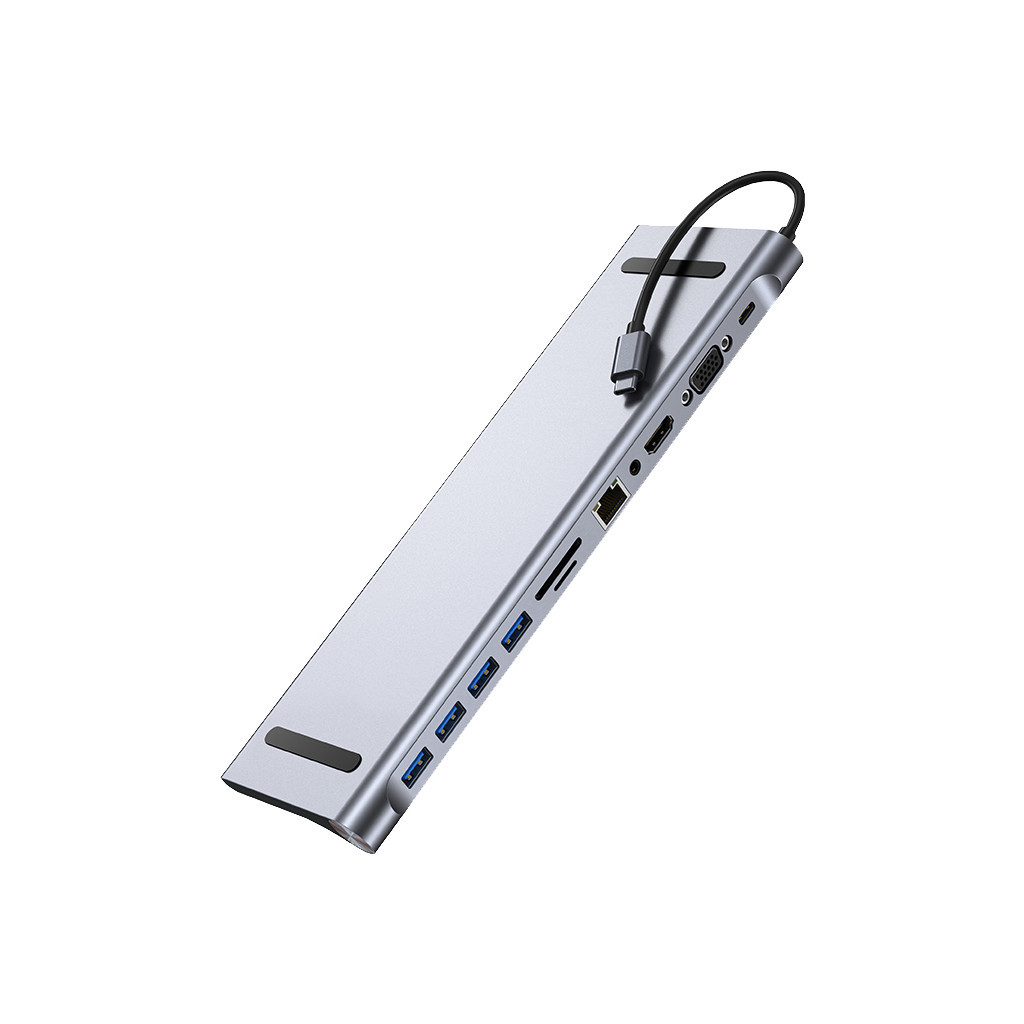 Порт-реплікатор Dynamode 11-in-1 USB-C to HDTV 4K/30Hz, VGA, 1хUSB3.0, RJ45, Type-C PD, Audio, SD/MicroSD (BYL-2003) - фото 2 Порт-реплікатор Dynamode 11-in-1 USB-C to HDTV 4K/30Hz, VGA, 1хUSB3.0, RJ45, Type-C PD, Audio, SD/MicroSD (BYL-2003) - фото 2