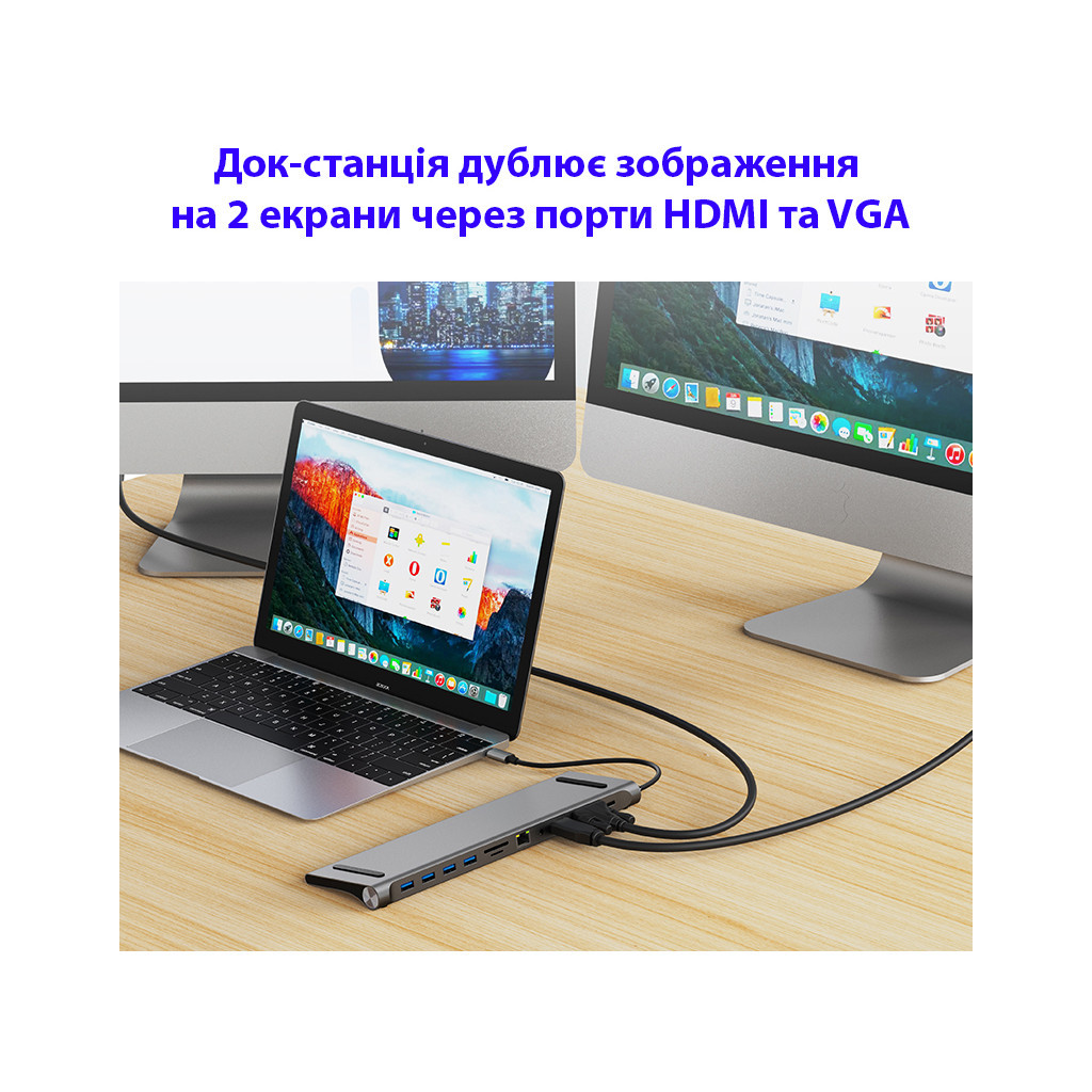 Порт-реплікатор Dynamode 11-in-1 USB-C to HDTV 4K/30Hz, VGA, 1хUSB3.0, RJ45, Type-C PD, Audio, SD/MicroSD (BYL-2003) - фото 5 Порт-реплікатор Dynamode 11-in-1 USB-C to HDTV 4K/30Hz, VGA, 1хUSB3.0, RJ45, Type-C PD, Audio, SD/MicroSD (BYL-2003) - фото 5