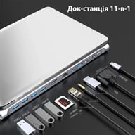 Порт-реплікатор Dynamode 11-in-1 USB-C to HDTV 4K/30Hz, VGA, 1хUSB3.0, RJ45, Type-C PD, Audio, SD/MicroSD (BYL-2003) - фото 8