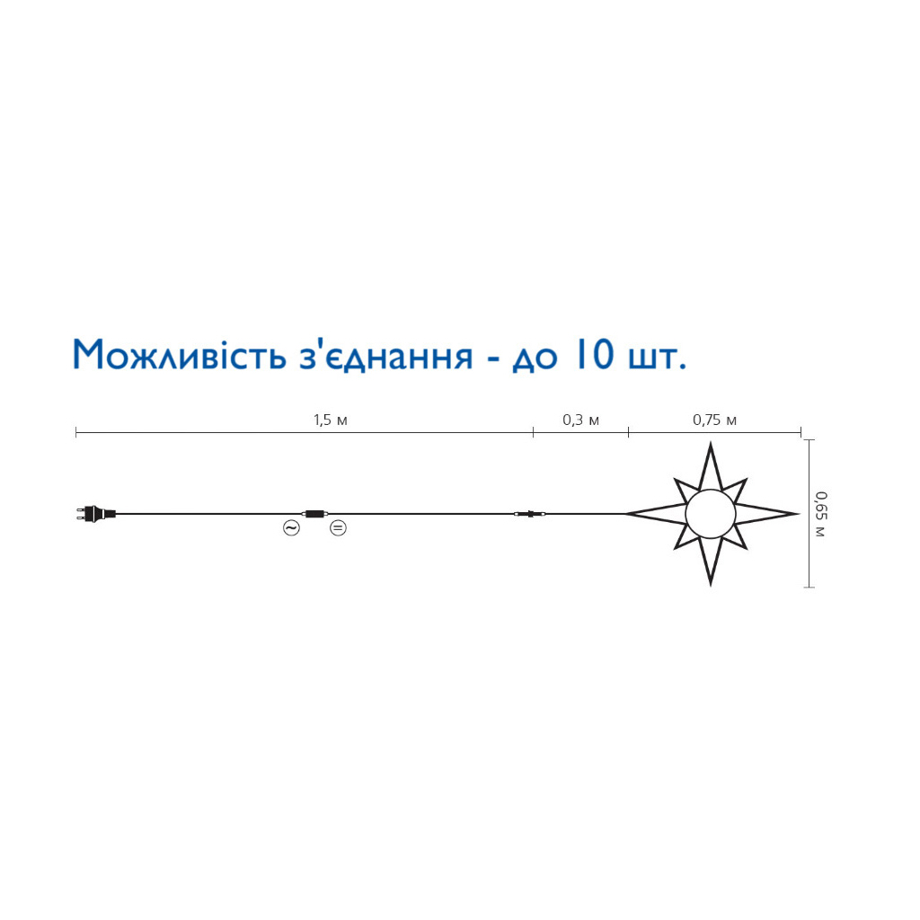 Гірлянда Delux Motif flash Star 65 х 75 см білий IP44 EN (90012985) - фото 2 Гірлянда Delux Motif flash Star 65 х 75 см білий IP44 EN (90012985) - фото 2