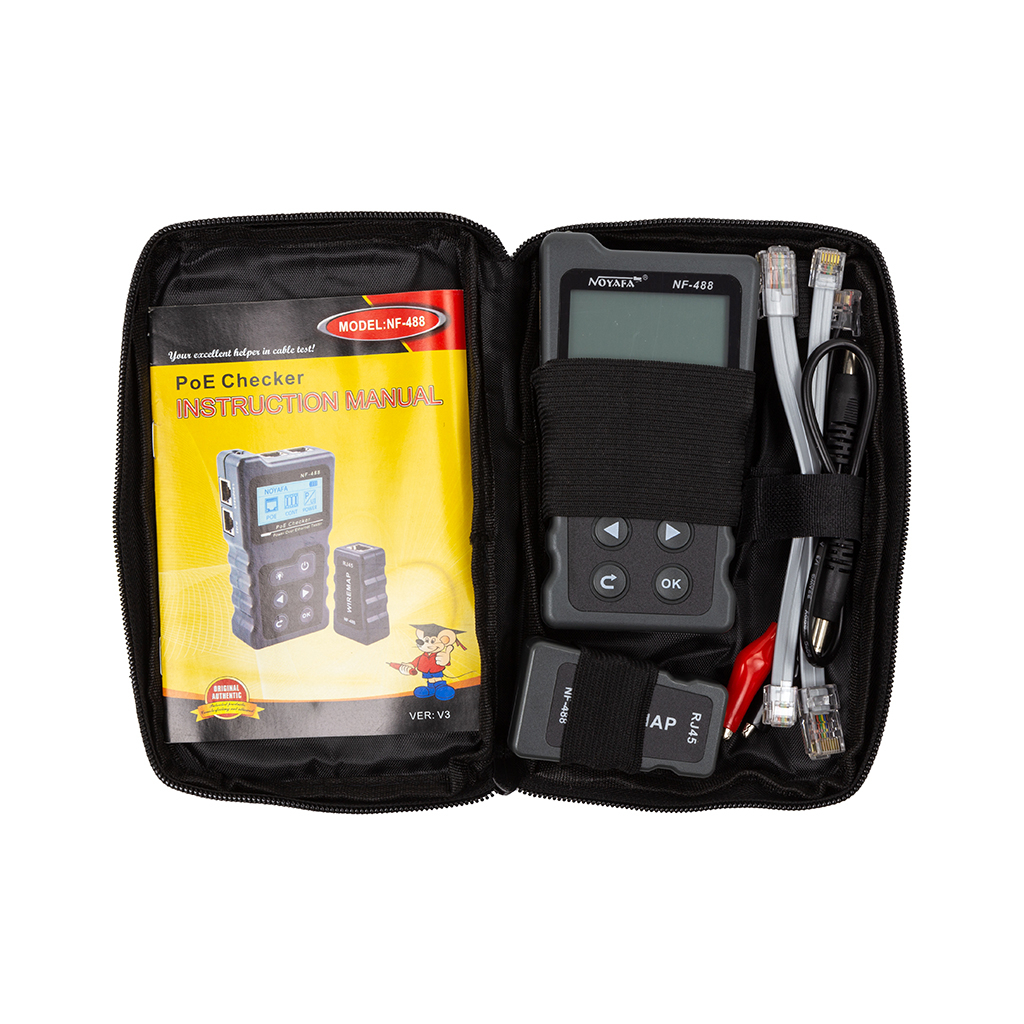 Тестер кабельний HiSmart RJ-45, RJ-12, RJ-11 + PoE (NF-488) - фото 1 Тестер кабельний HiSmart RJ-45, RJ-12, RJ-11 + PoE (NF-488) - фото 1