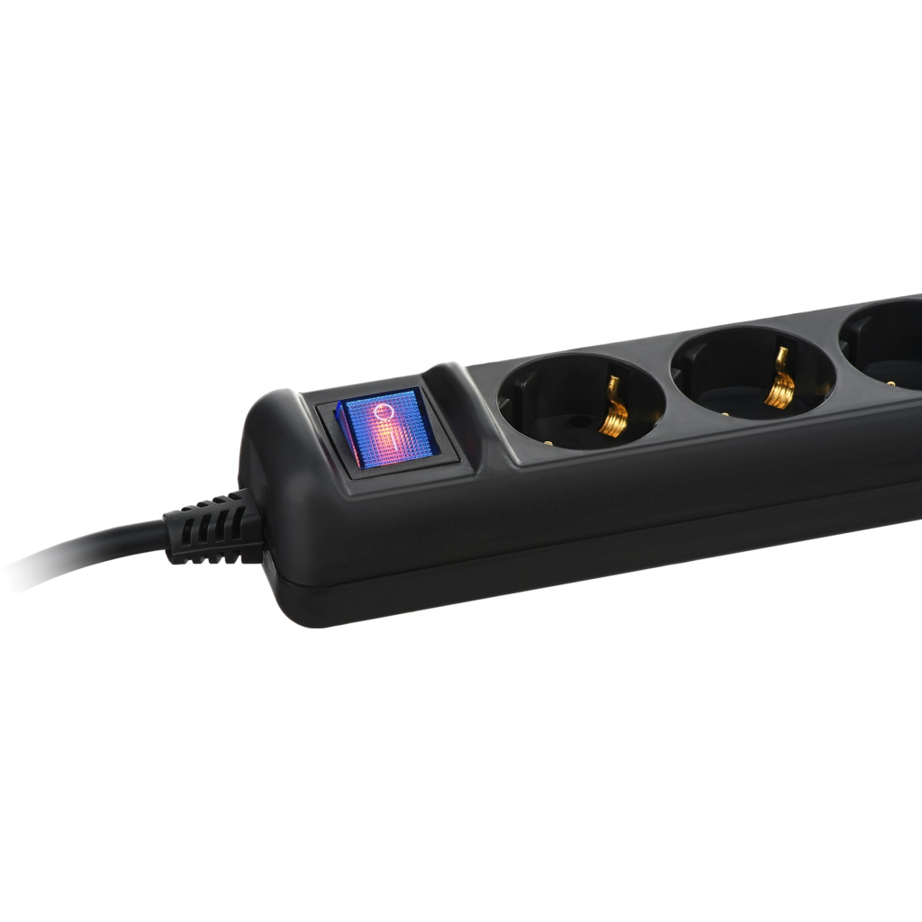 Мережевий фільтр живлення 2E 5xSchuko, 3м black (2E-U05ESM3BK) - фото 3 Мережевий фільтр живлення 2E 5xSchuko, 3м black (2E-U05ESM3BK) - фото 3