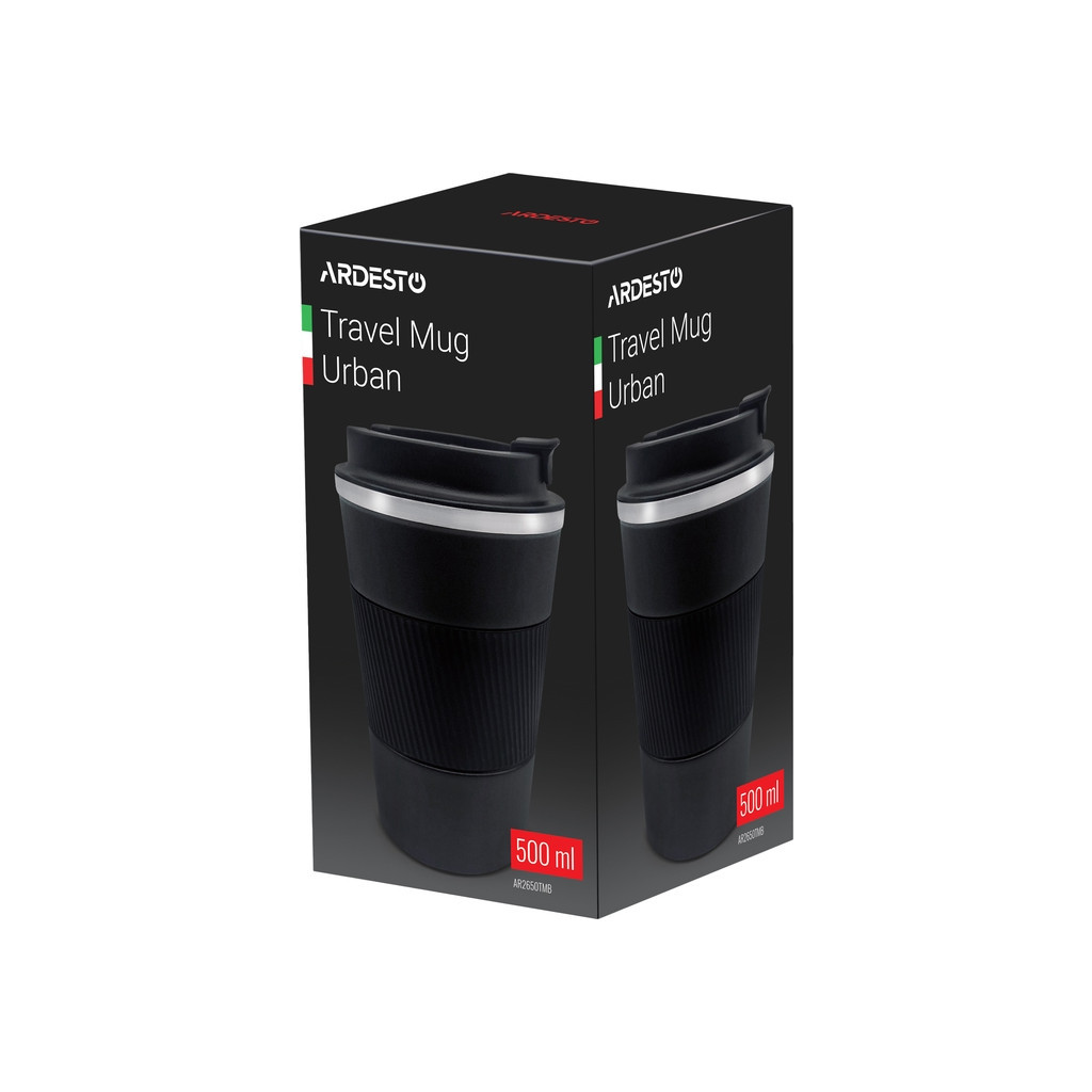 Термокружка Ardesto Urban 500 мл Чорна (AR2650TMB) - фото 2 Термокружка Ardesto Urban 500 мл Чорна (AR2650TMB) - фото 2
