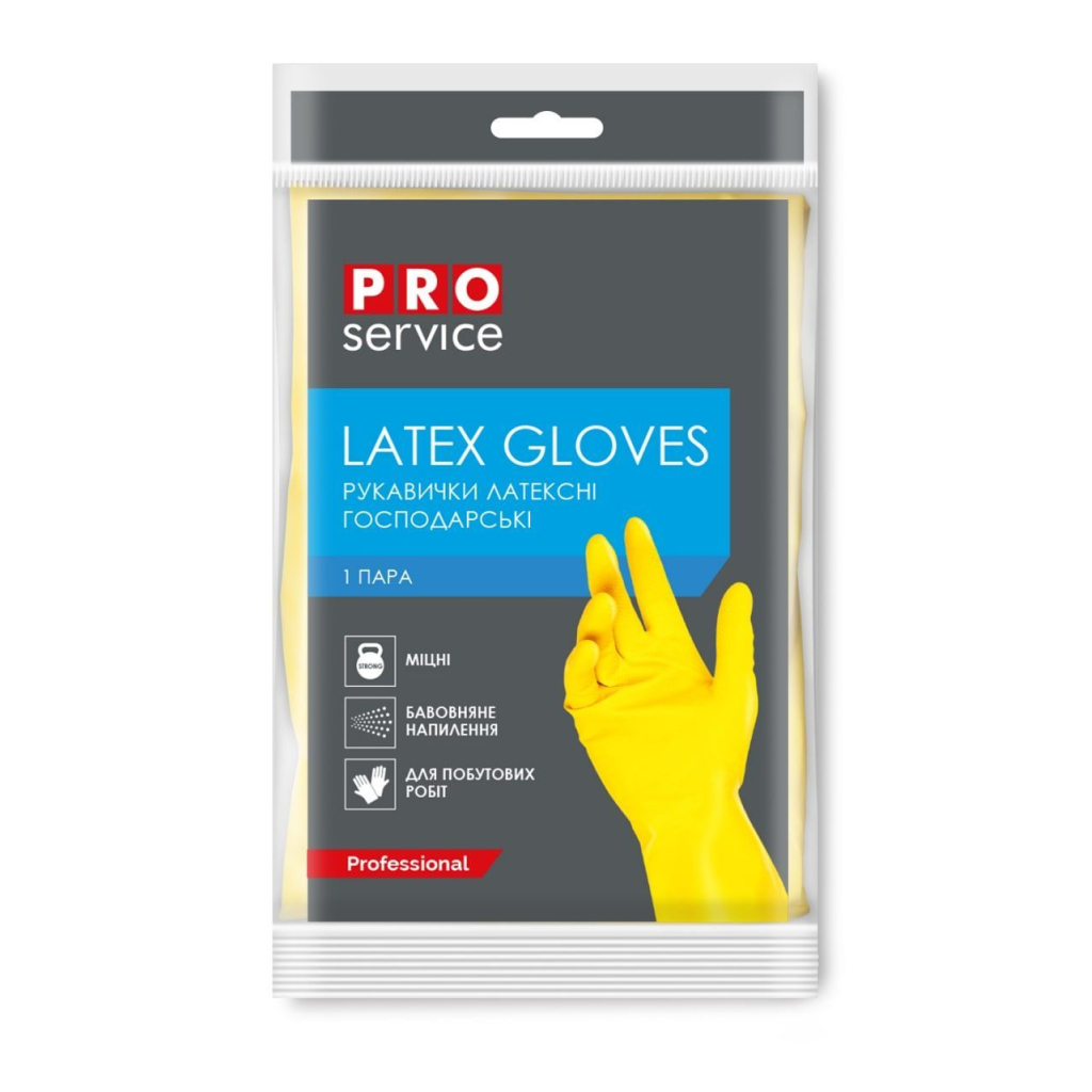 Рукавички господарські PRO service Універсальні Латексні Міцні 1 пара L (4823071615104) Рукавички господарські PRO service Універсальні Латексні Міцні 1 пара L (4823071615104)