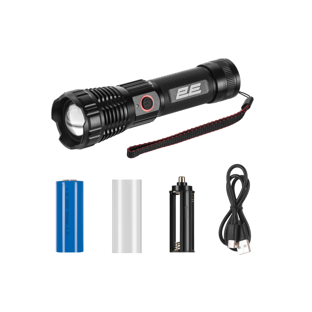 Ліхтар 2E USB-C 3000мАг 2000лм 10Вт 5 функцій освітлення (2E-FLYB2630) - фото 2 Ліхтар 2E USB-C 3000мАг 2000лм 10Вт 5 функцій освітлення (2E-FLYB2630) - фото 2