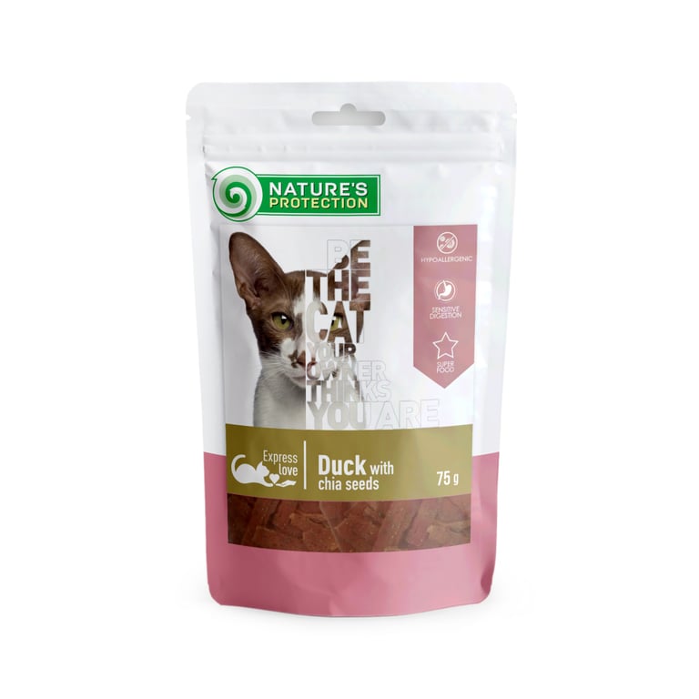 Ласощі для котів Nature’s Protection with duck with chia seeds 75 г (SNK46113)