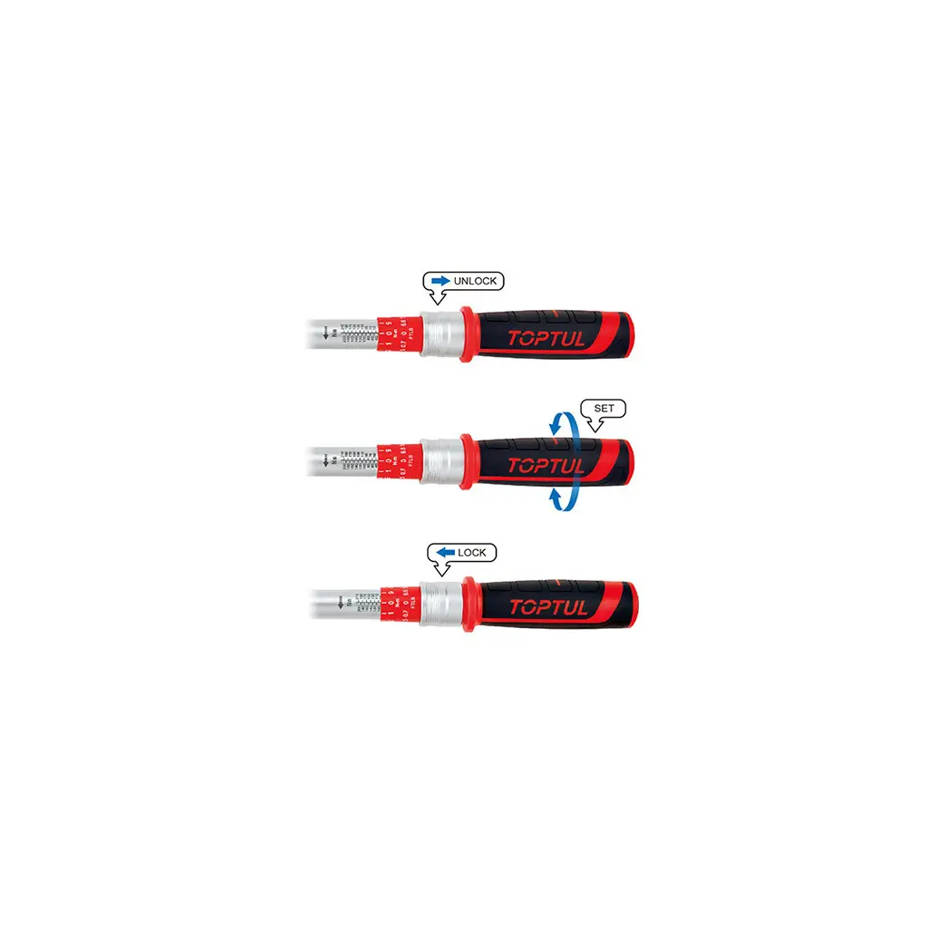 Ключ Toptul динамометричний 1/4"x295мм 5-25Nm (ANBV0803) - фото 2 Ключ Toptul динамометричний 1/4"x295мм 5-25Nm (ANBV0803) - фото 2