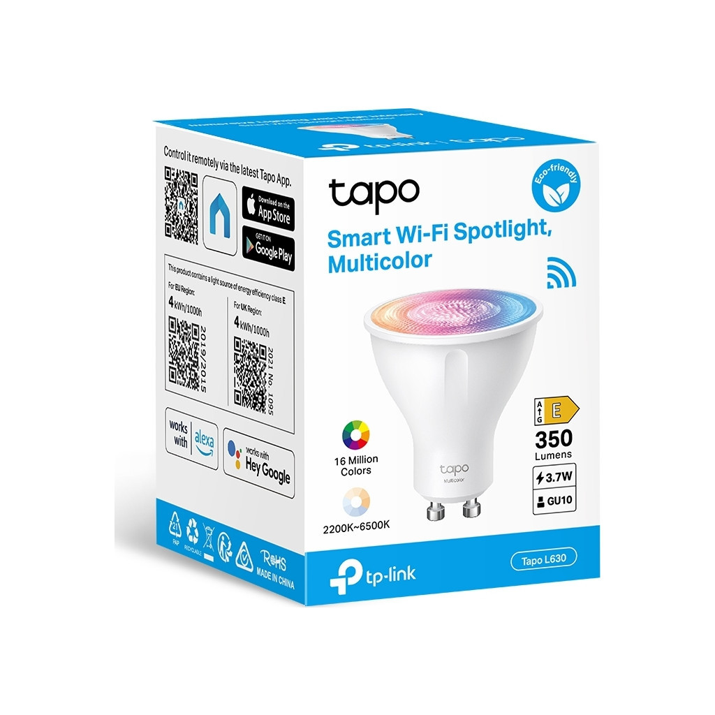 Розумна лампочка TP-Link Tapo L630 N300 GU10 (TAPO-L630) - фото 4 Розумна лампочка TP-Link Tapo L630 N300 GU10 (TAPO-L630) - фото 4