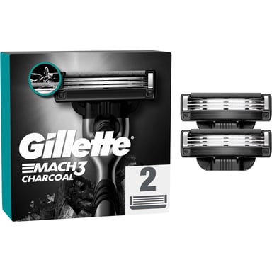 Змінні касети Gillette Mach3 Charcoal Деревне вугілля 2 шт. (8700216062664) - фото 1