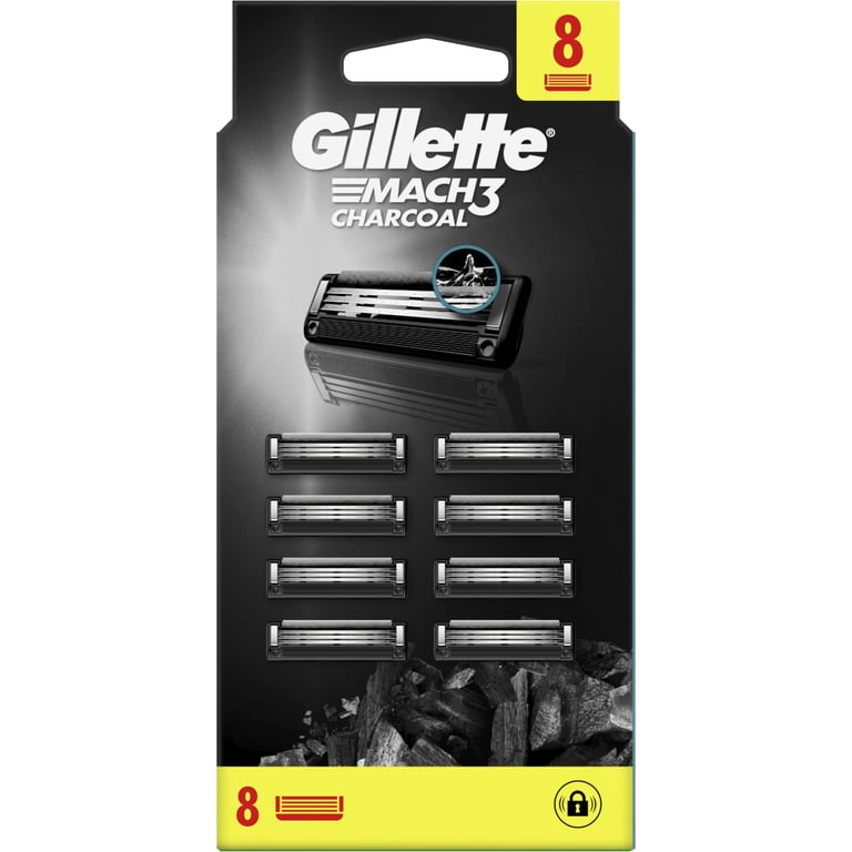 Змінні касети Gillette Mach3 Charcoal Деревне вугілля 8 шт. (8700216085472) - фото 2