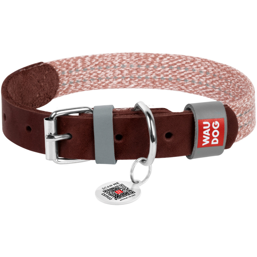 Нашийник для тварин WAUDOG Classic зі шкіри та відновленої бавовни M 20 мм х 30-39 см коричневий (58926) - фото 1 Нашийник для тварин WAUDOG Classic зі шкіри та відновленої бавовни M 20 мм х 30-39 см коричневий (58926) - фото 1