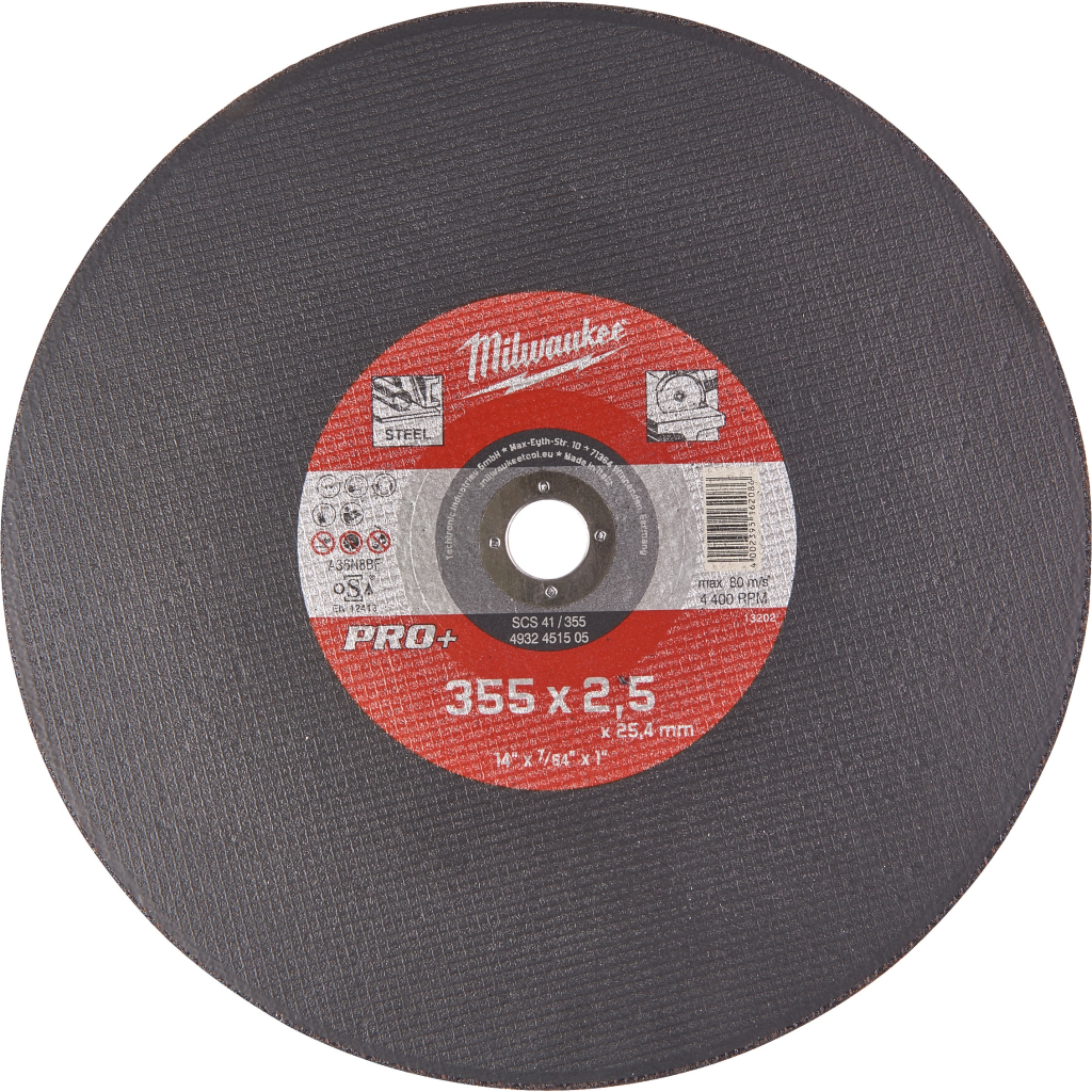 Круг відрізний Milwaukee по металу SC 41/355х2.5мм, 355мм (4932451505) Круг відрізний Milwaukee по металу SC 41/355х2.5мм, 355мм (4932451505)