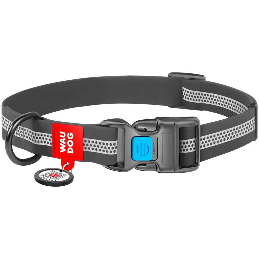 Нашийник для тварин WAUDOG Waterproof пластикова пряжка S Ш 15 мм Д 25-35 см сірий (261611) - фото 1 Нашийник для тварин WAUDOG Waterproof пластикова пряжка S Ш 15 мм Д 25-35 см сірий (261611) - фото 1