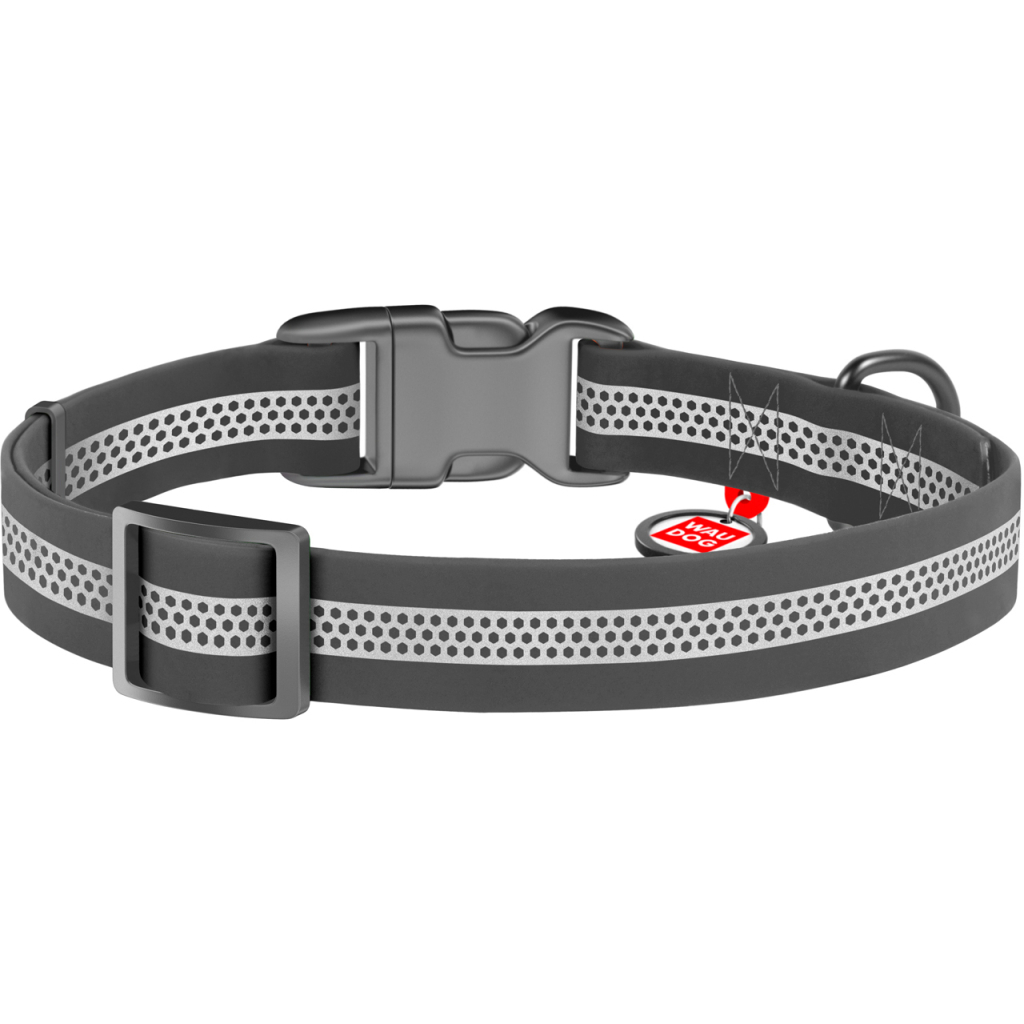 Нашийник для тварин WAUDOG Waterproof пластикова пряжка S Ш 15 мм Д 25-35 см сірий (261611) - фото 2 Нашийник для тварин WAUDOG Waterproof пластикова пряжка S Ш 15 мм Д 25-35 см сірий (261611) - фото 2