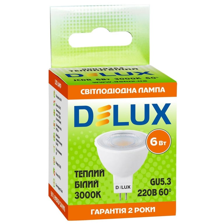 Лампочка Delux JCDR 6Вт 3000K 220В GU5.3 (90019264) - фото 2