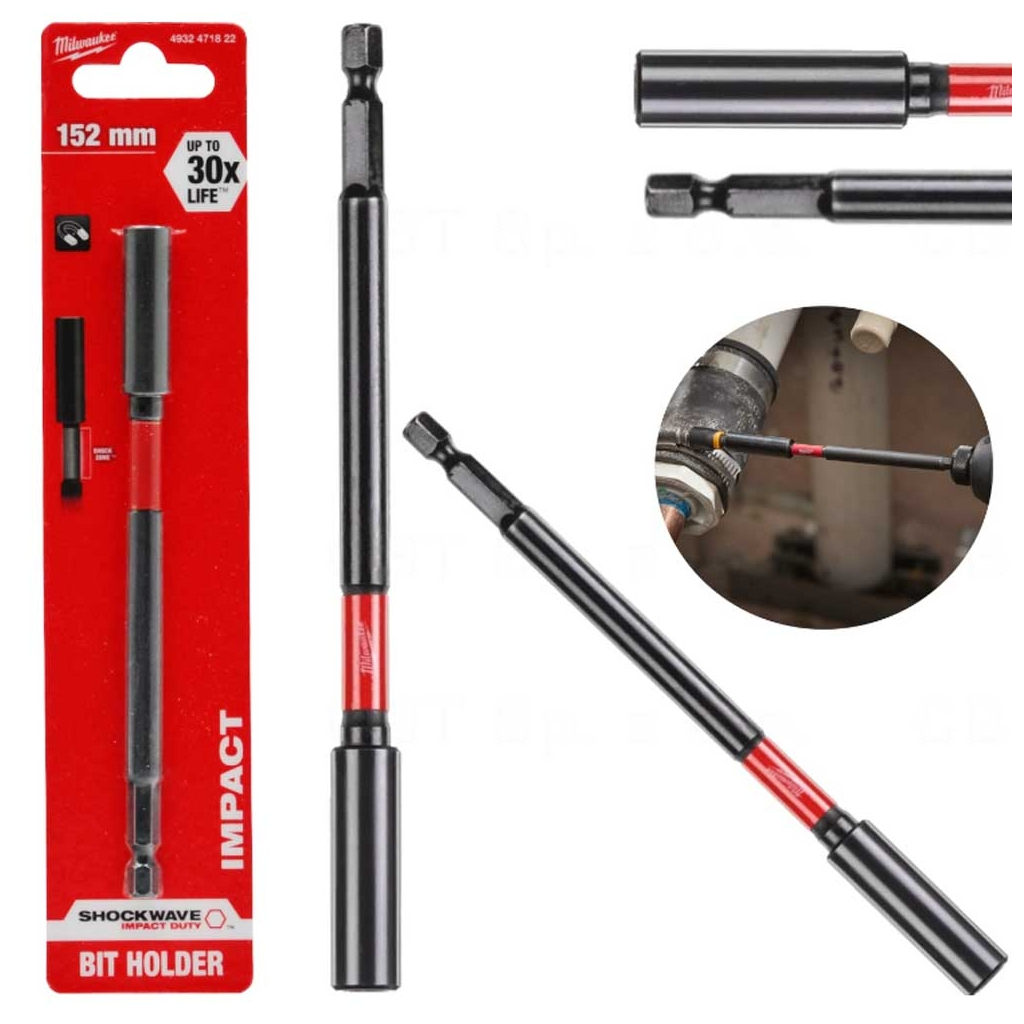Тримач для біт Milwaukee магнітний ShW1/4, 152мм (4932471822) - фото 3 Тримач для біт Milwaukee магнітний ShW1/4, 152мм (4932471822) - фото 3