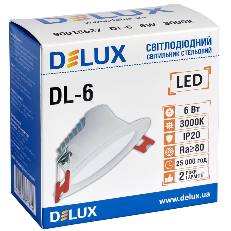 Світильник Delux DL-6 3000К 6Вт 480лм 230В D100мм (90018627) - фото 2