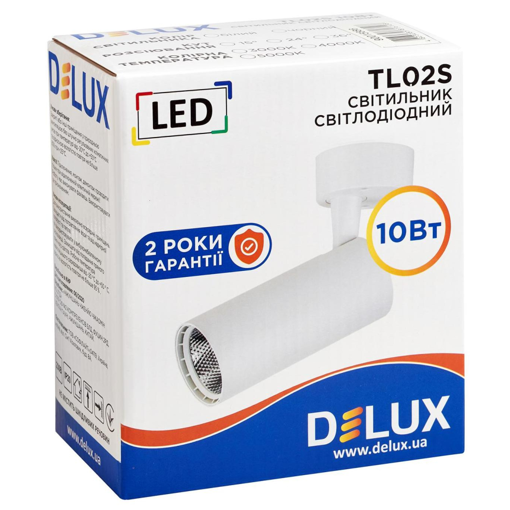 Спот Delux TL02S 10 Вт 4000K (90015886) - фото 2 Спот Delux TL02S 10 Вт 4000K (90015886) - фото 2