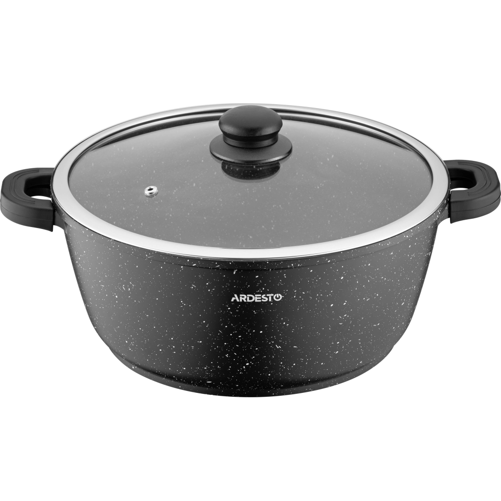 Каструля ARDESTO Gemini Anzio скляна кришка 28 см 6,4 л чорна (AR2426GE) - фото 1 Каструля ARDESTO Gemini Anzio скляна кришка 28 см 6,4 л чорна (AR2426GE) - фото 1