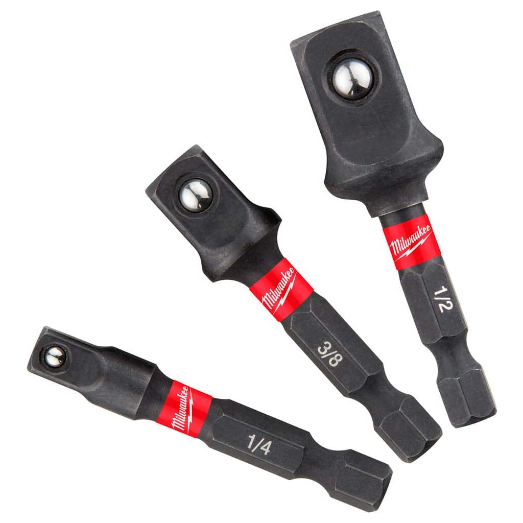 Адаптер для інструменту Milwaukee 1/4" HEX на квадрати 1/4", 3/8", 1/2" (4932479228) - фото 1