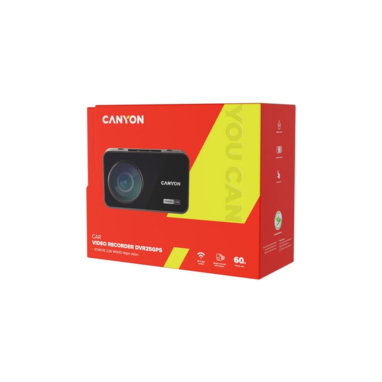 Відеореєстратор Canyon DVR25GPS WQHD 2.5K 1440p GPS Wi-Fi Black (CND-DVR25GPS) - фото 8