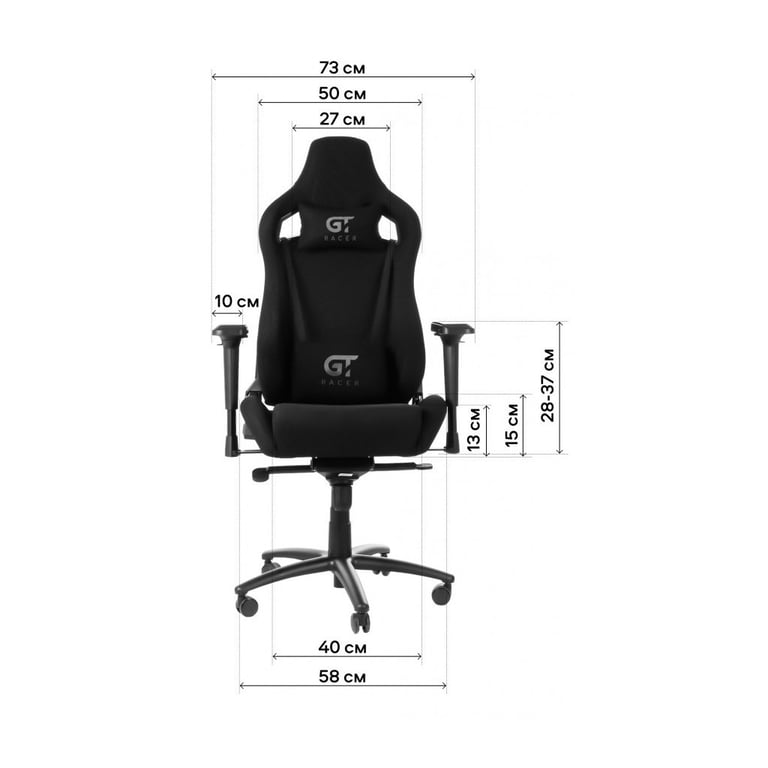 Крісло ігрове GT Racer X-0712 Shadow Black - фото 4