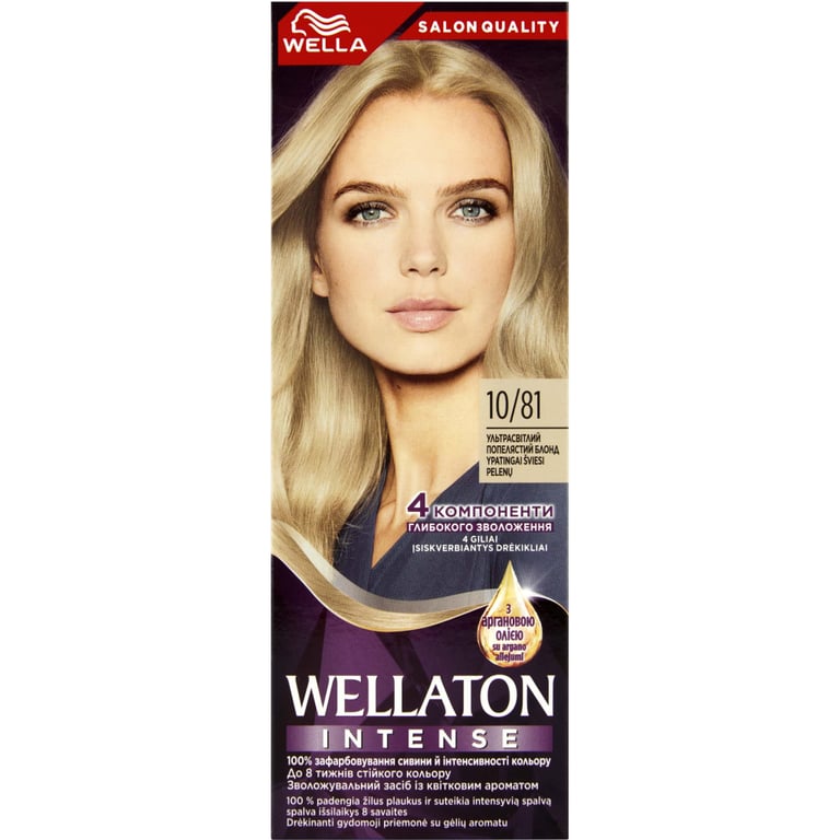 Фарба для волосся Wellaton 10/81 Ультрасвітлий попелястий блонд 110 мл (4064666085661) - фото 1