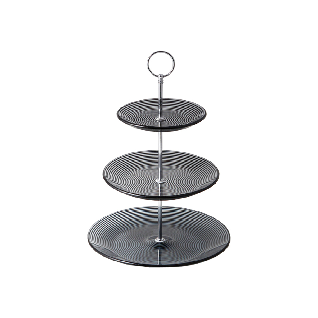 Фруктовниця Viva Monaco Триярусна 25 / 20 / 15 см Чорна (S3020T/S3-Black)