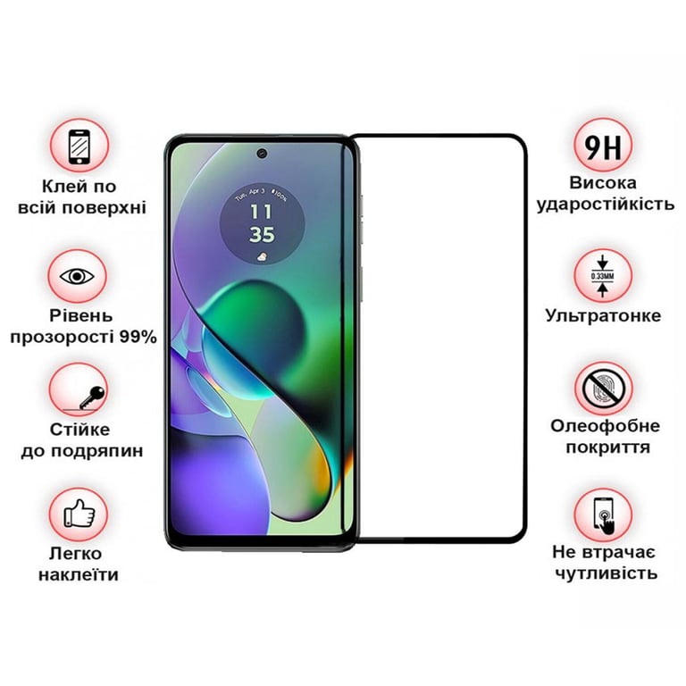 Скло захисне BeCover Motorola Moto G54 / G54 Power Black (710107) - фото 4