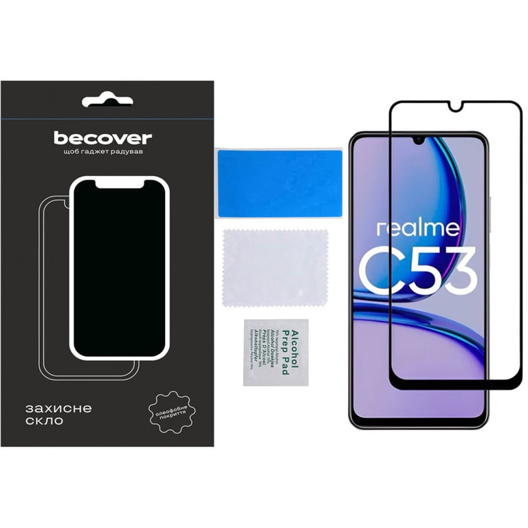 Скло захисне BeCover Realme C53 Black (710105) - фото 3