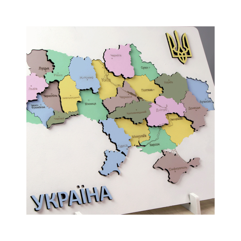 Набір для творчості Rosa Talent Мапа України 3D пастельні кольори 24.5х18.5 см (4823098532552) - фото 2 Набір для творчості Rosa Talent Мапа України 3D пастельні кольори 24.5х18.5 см (4823098532552) - фото 2