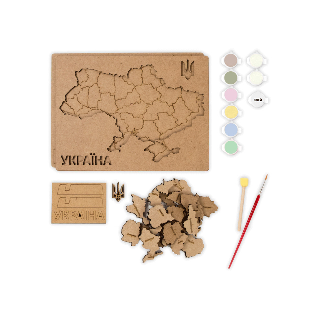 Набір для творчості Rosa Talent Мапа України 3D пастельні кольори 24.5х18.5 см (4823098532552) - фото 3 Набір для творчості Rosa Talent Мапа України 3D пастельні кольори 24.5х18.5 см (4823098532552) - фото 3