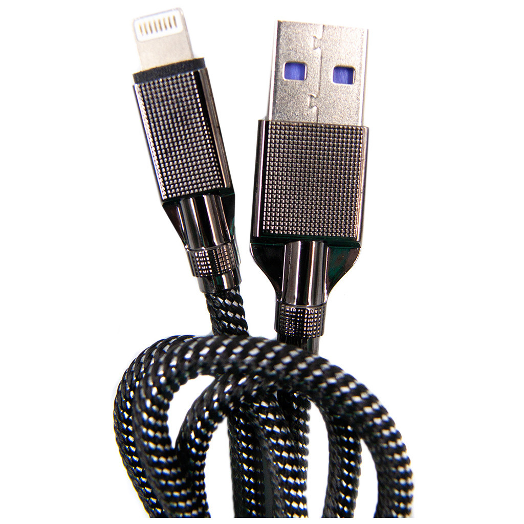 Дата кабель USB 3.0 AM to Lightning 1.0m 4A black Dengos (NTK-L-KPR-USB3-BLACK) - фото 1