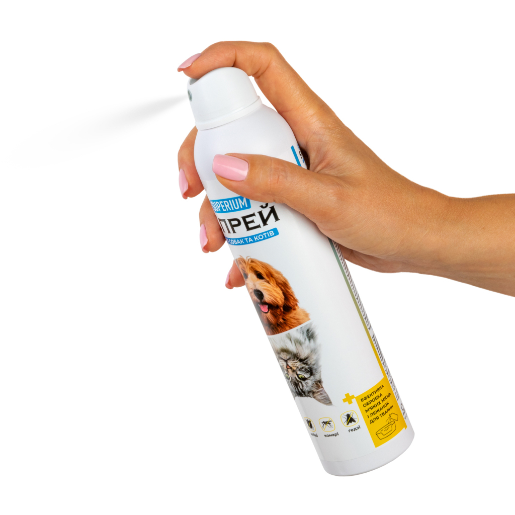 Спрей для тварин Superium від кліщів, бліх, комарів та ґедзів 300 мл (9129) - фото 2 Спрей для тварин Superium від кліщів, бліх, комарів та ґедзів 300 мл (9129) - фото 2