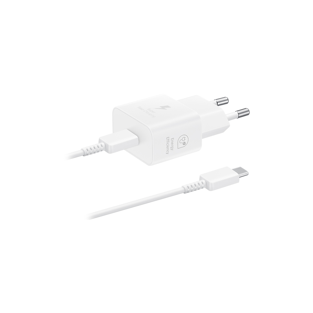Зарядний пристрій Samsung 25W Power Adapter (w C to C Cable) White (EP-T2510XWEGEU) - фото 1