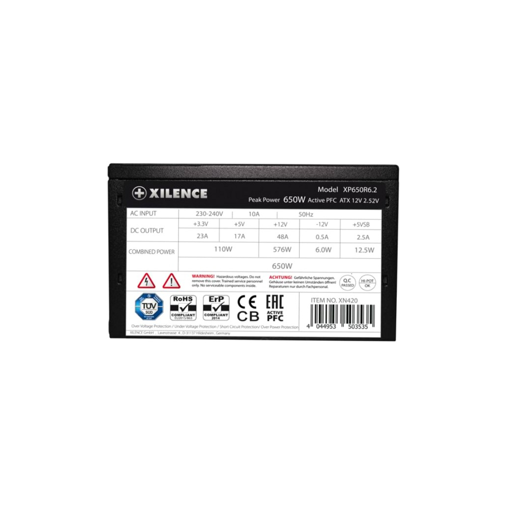Блок живлення Xilence 650W (XP650R6.2) - фото 7 Блок живлення Xilence 650W (XP650R6.2) - фото 7