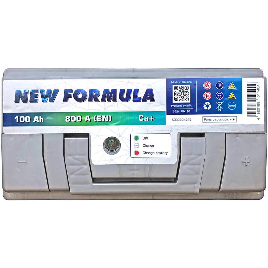 Акумулятор автомобільний NEW FORMULA 100Ah Ев (-/+) 800EN (6002204219) - фото 4 Акумулятор автомобільний NEW FORMULA 100Ah Ев (-/+) 800EN (6002204219) - фото 4