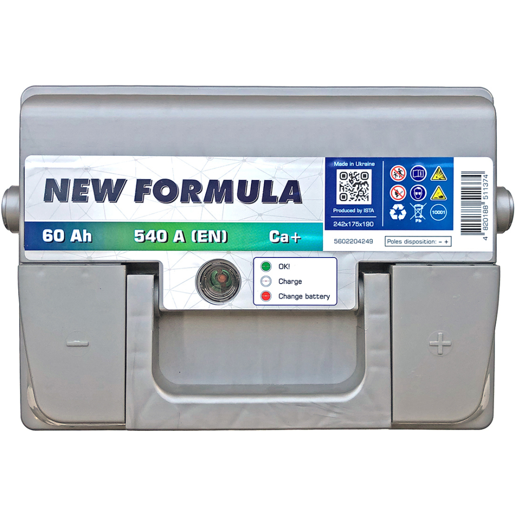 Акумулятор автомобільний NEW FORMULA 60Ah Ев (-/+) 540EN (5602204249) - фото 4 Акумулятор автомобільний NEW FORMULA 60Ah Ев (-/+) 540EN (5602204249) - фото 4