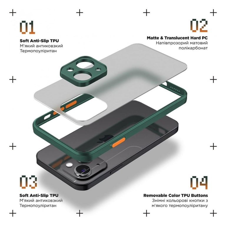 Чохол до мобільного телефона Armorstandart Frosted Matte Realme C51/C53 Dark Green (ARM72389) - фото 2