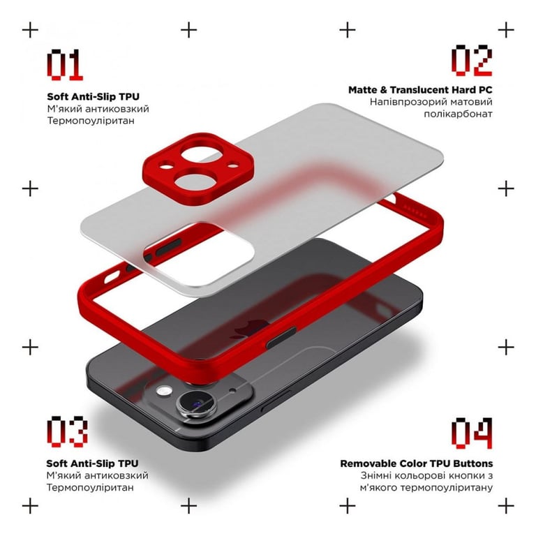 Чохол до мобільного телефона Armorstandart Frosted Matte Samsung M34 5G (M346) Red (ARM69713) - фото 2