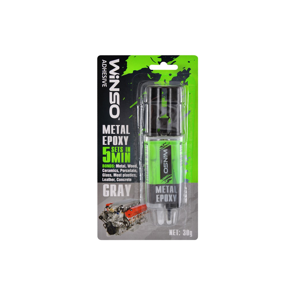 Клей WINSO епоксидний двокомпонентний Metal Epoxy 30g,сірий (300500) Клей WINSO епоксидний двокомпонентний Metal Epoxy 30g,сірий (300500)