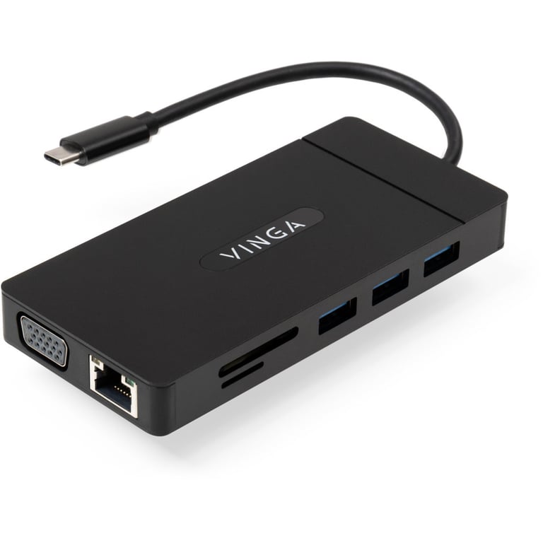 Концентратор Vinga USB-C 3.1 to VGA+HDMI+RJ45+3xUSB3.0+USB2.0+SD/TF+PD+Audio (VHYC10) - фото 1