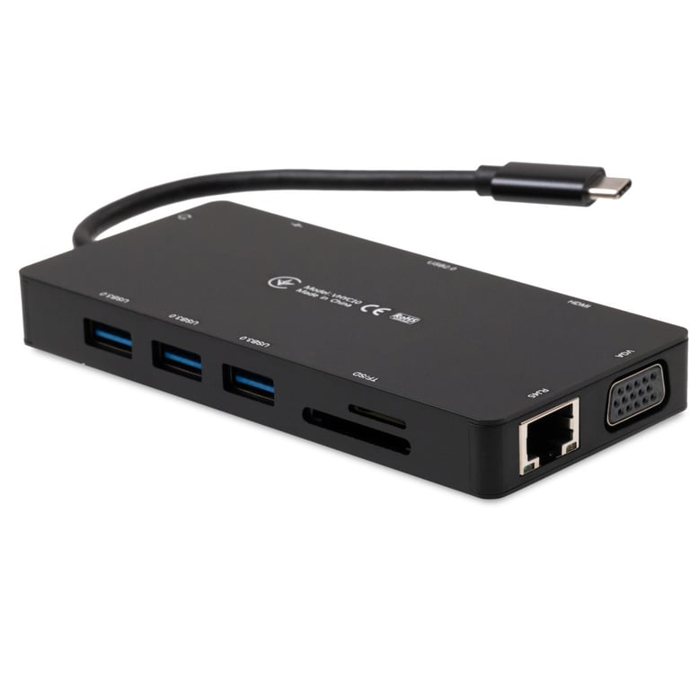 Концентратор Vinga USB-C 3.1 to VGA+HDMI+RJ45+3xUSB3.0+USB2.0+SD/TF+PD+Audio (VHYC10) - фото 3