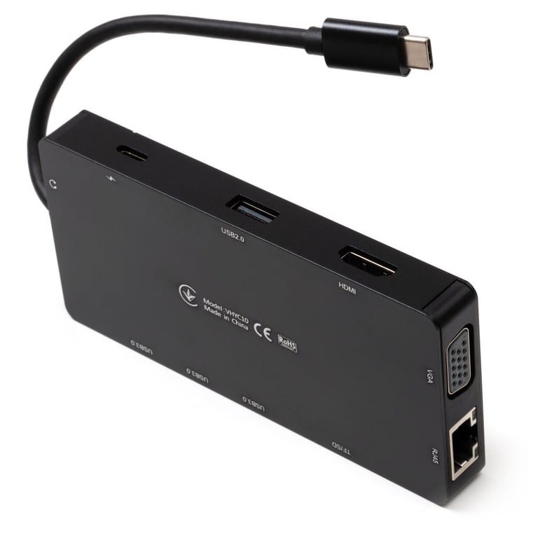 Концентратор Vinga USB-C 3.1 to VGA+HDMI+RJ45+3xUSB3.0+USB2.0+SD/TF+PD+Audio (VHYC10) - фото 7