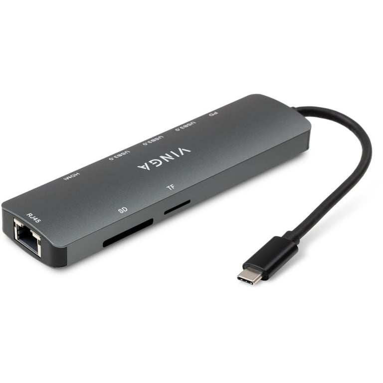 Концентратор Vinga USB-C 3.1 to HDMI+RJ45_1Gbps+3xUSB3.0+SD/TF+PD100W (VHYC8) - фото 3