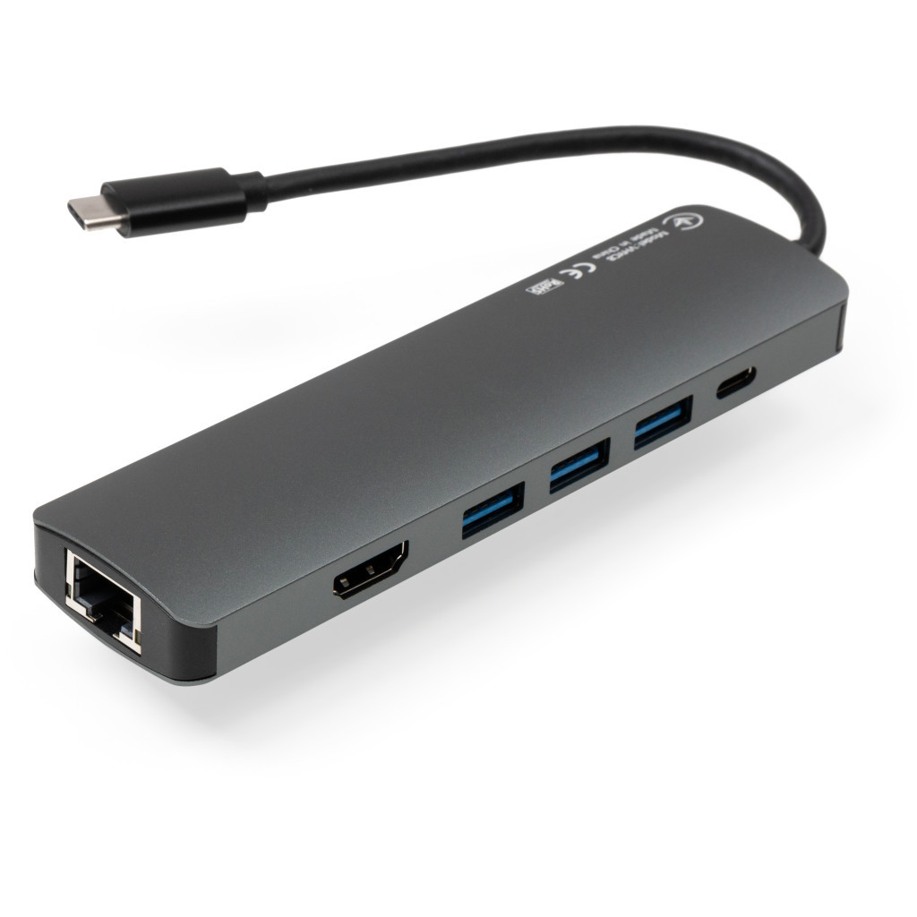 Концентратор Vinga USB-C 3.1 to HDMI+RJ45_1Gbps+3xUSB3.0+SD/TF+PD100W (VHYC8) - фото 4 Концентратор Vinga USB-C 3.1 to HDMI+RJ45_1Gbps+3xUSB3.0+SD/TF+PD100W (VHYC8) - фото 4