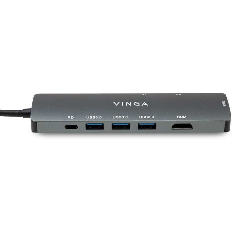 Концентратор Vinga USB-C 3.1 to HDMI+RJ45_1Gbps+3xUSB3.0+SD/TF+PD100W (VHYC8) - фото 5